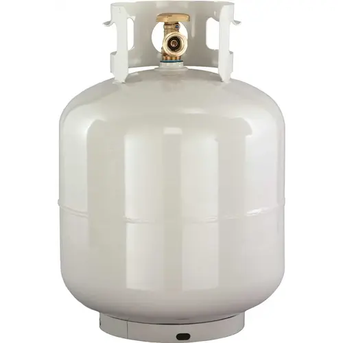 Photo of a 20 pound propane tank.